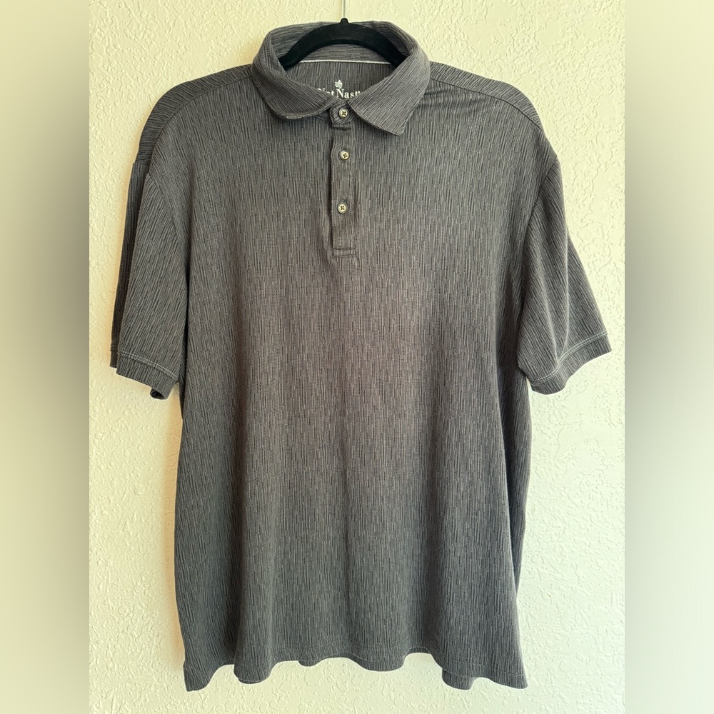 Nat Nast Luxury Originals Men's Black/Gray Short Sleeve Polo Shirt Size Medium